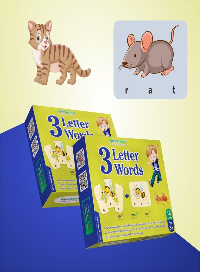 SpeechGears 3 Letter Words Puzzle - Learn to Spell 20 Three Letter Words- Beautiful Colorful Pictures Age 4+ Gift Box Educational Learning Activities for Brain Development - Image 4